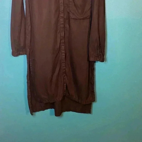 Zara Black Button Down Long Sleeve Collared Shirt Dress - Picture 3 of 6